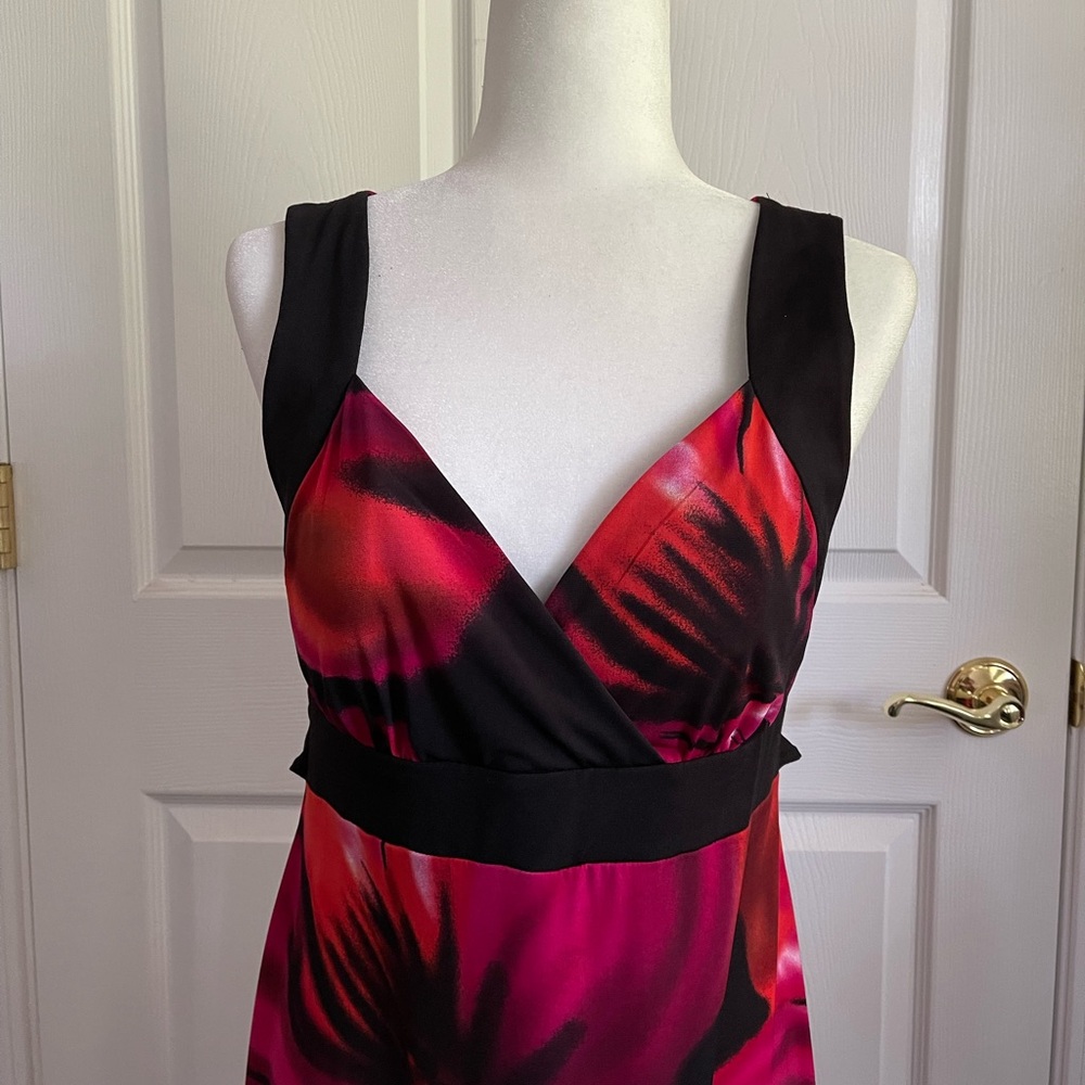 Joie & I Red Pink and Black Sleeveless Maxi Dress - Picture 2 of 5